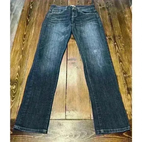 CAbi Denim - Womens CAbi Jeans Sz 2 Straight Dark Wash Distressed